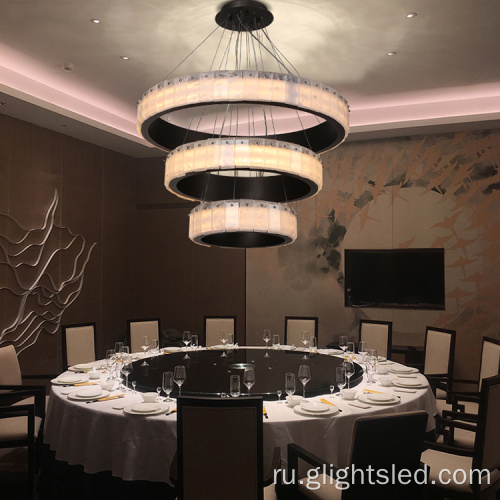 GDining Room Круглая стеклянная светодиодная люстра Подвесной светильник